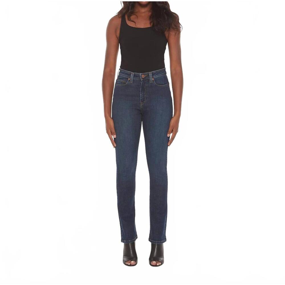 NEW LOLA HATS kate high rise straight jeans in cool starry night